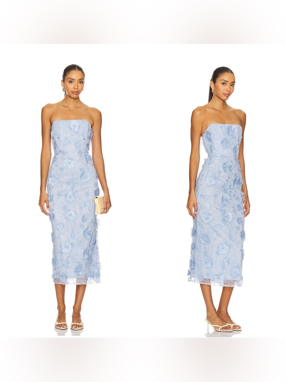 NWT Lovers and Friends Blume Midi Dress in Light Blue Floral